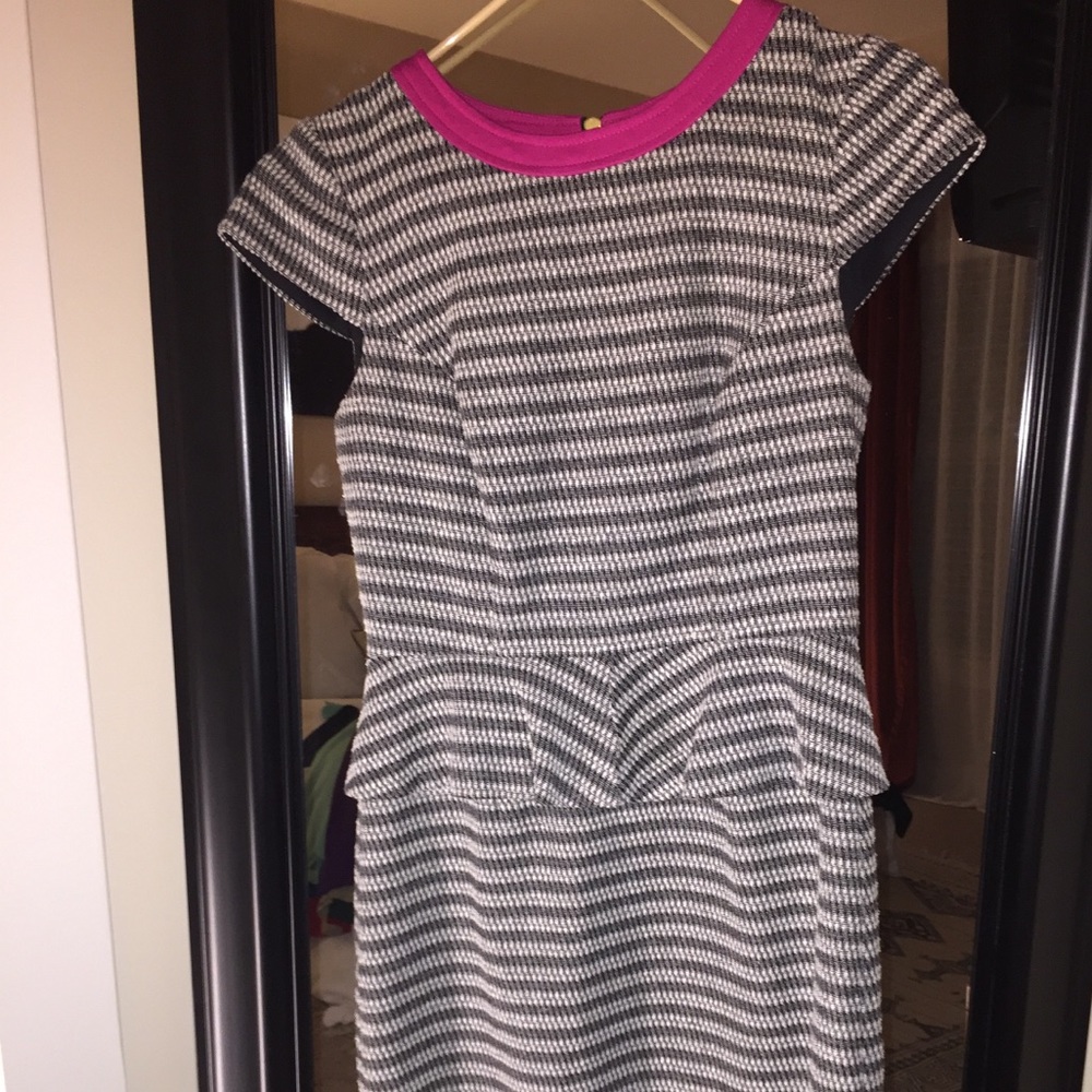 Midi Black&White Peplum Dress